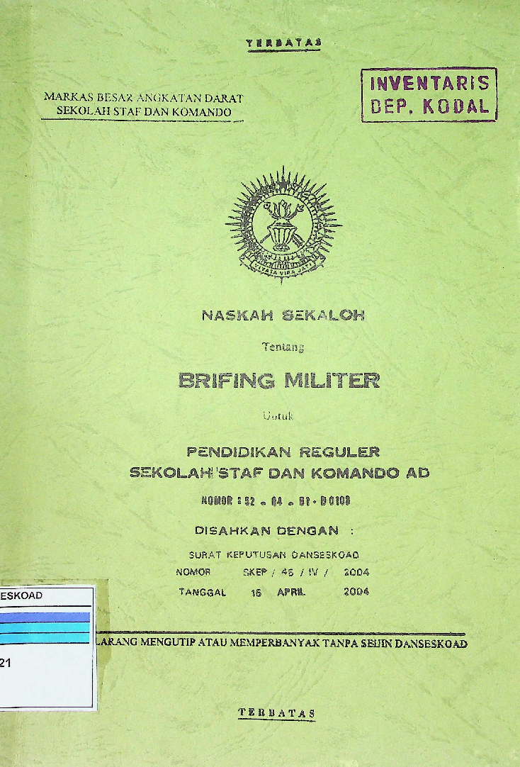 Naskah Sekolah Tentang Brifing Militer